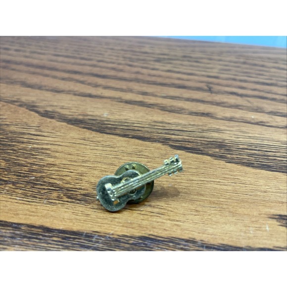 Lot Of 3 Vintage Gold Tone Enamel Guitar Strings Pins Guitar Pins - Picture 5 of 6